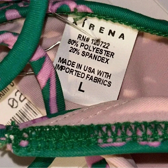 NEW Xirena Xwim Sims Bikini Swim Bottom Size Large Caprisyn Green Pink Floral - Picture 7 of 15